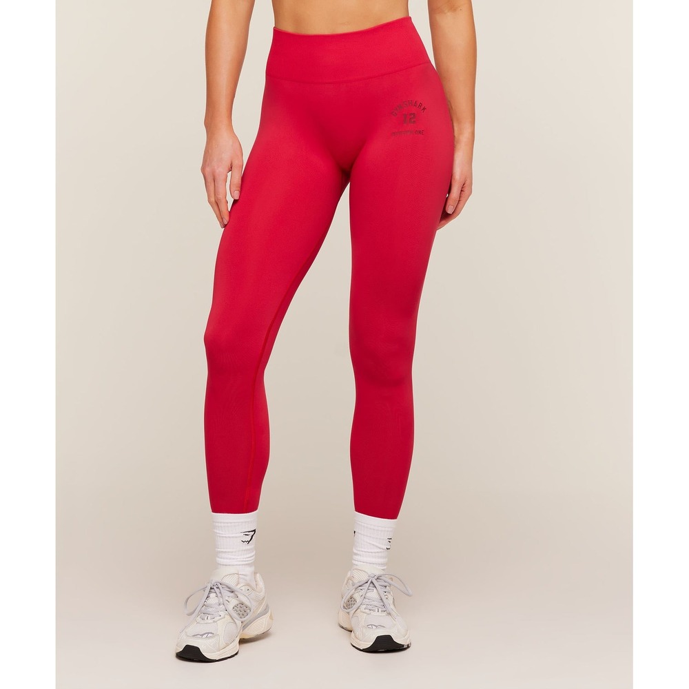 Gymshark Everyday Seamless Graphic Leggings Red High Waisted